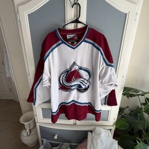 Vintage Colorado Avalanche NHL Jersey Pro Player White Western Conf